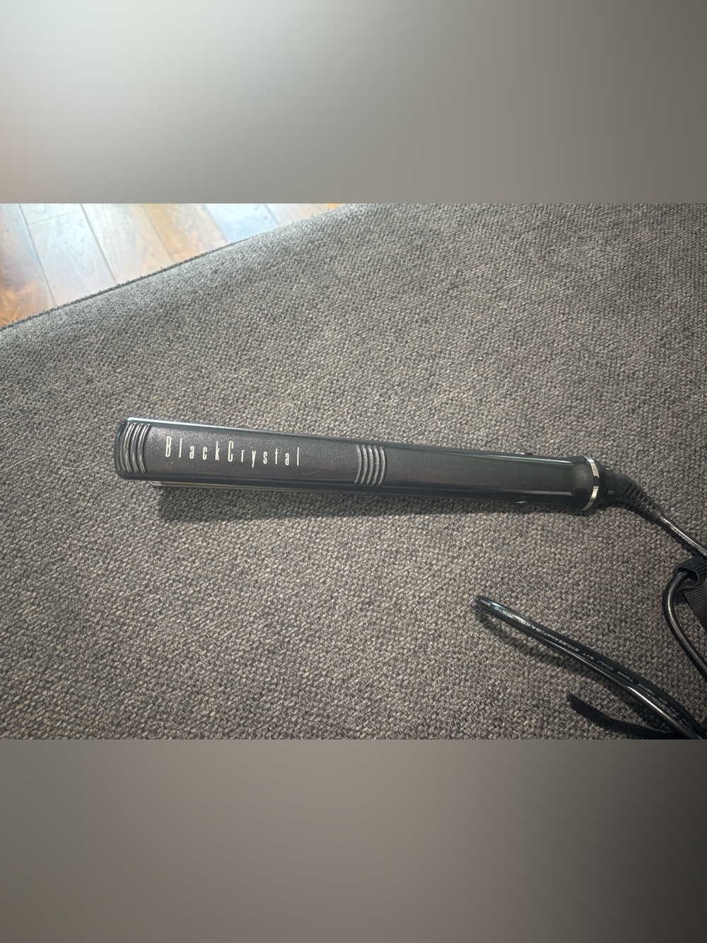 Silver Bullet "Black Crystal" Crystalline Ceramic Flat Iron Rhinestone Details